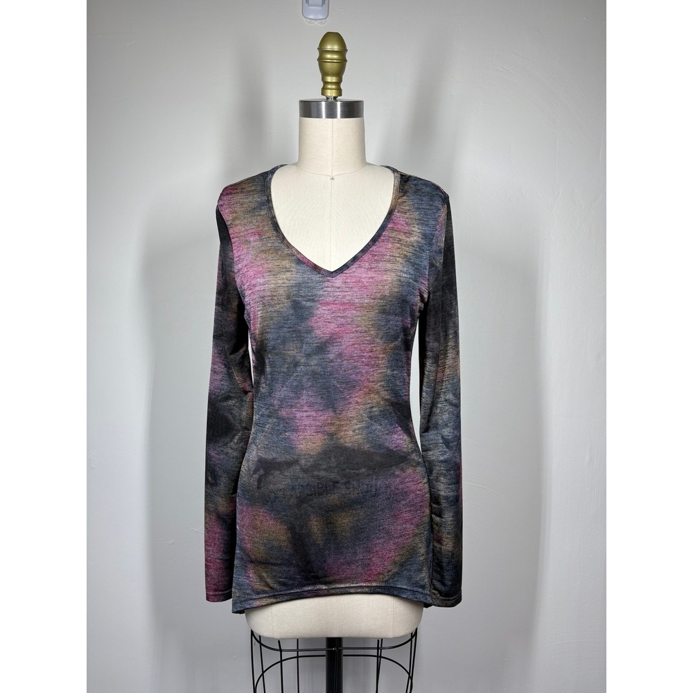 BKE Stretchy Mesh Knit V-Neck Top Small Long Sleeve Grunge Fairycore BK185E